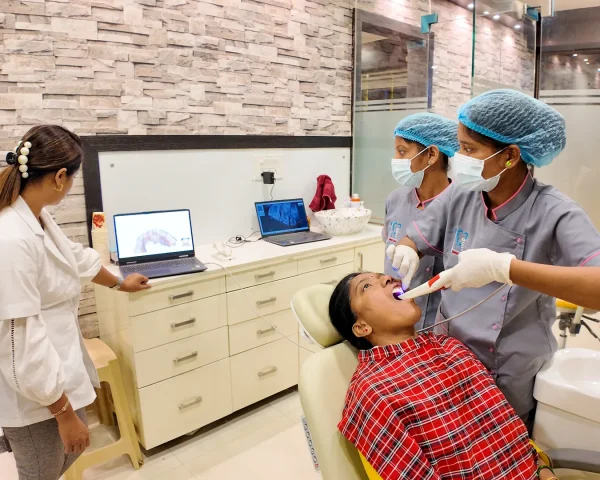 Dr Sujata Pingale Observing CBCT Scan at Chikhali Dental Clinic
